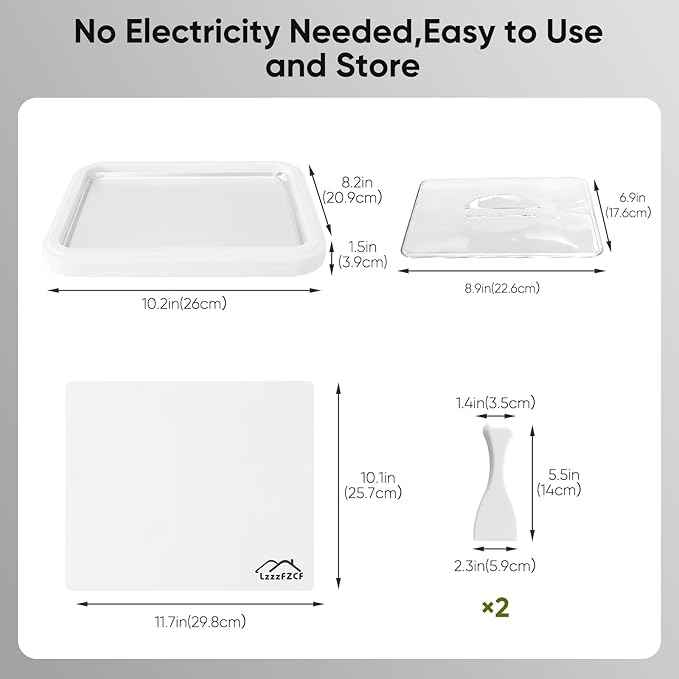 2 Pack Rolled Ice Cream Maker - DIY Instant Cold Plate Set for Homemade Ice Cream Rolls, 304 Stainless Steel Kit with 4 Scrapers & 2 Lids, Large Frozen Yogurt Pans for Family Fun (2PCS WH&GN)