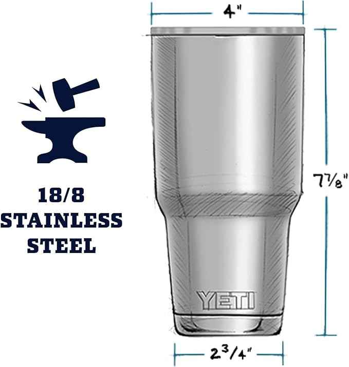 YETI Rambler 30 oz Tumbler, Stainless Steel, Vacuum Insulated with MagSlider Lid, Rescue Red