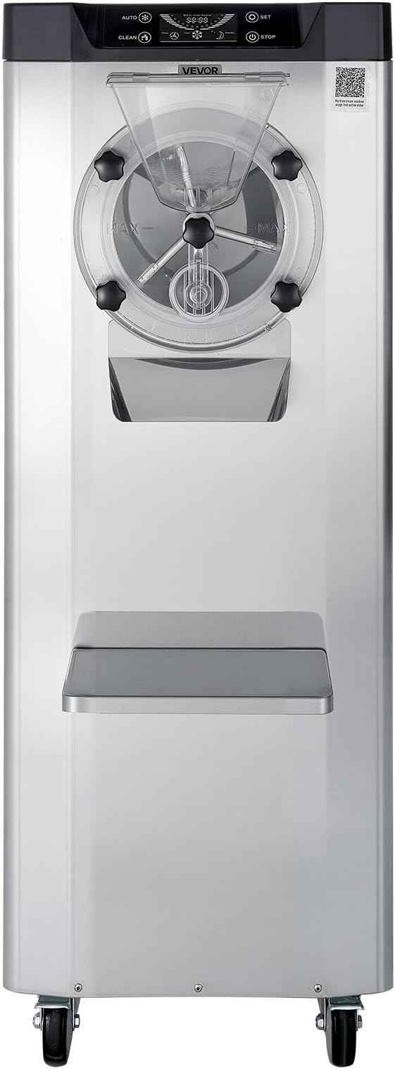 VEVOR Commercial Hard Ice Cream Machine, 2400W 3.17 to 5.28 Gallons per Hour, Gelato Hard Serve Ice Cream Maker with 10L 304 Stainless Steel Cylinder, Auto Clean LED Panel for Snack Bar Restaurants