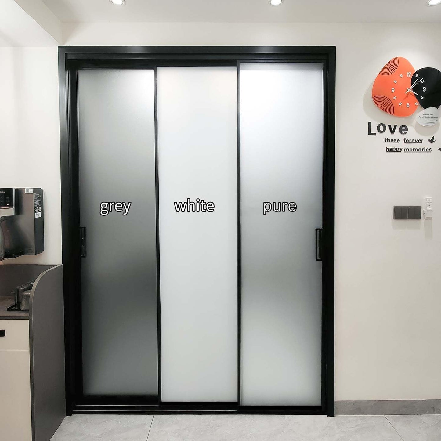 Frosted Window Film, Removable Glass Door Privacy Film, Suitable for Bathrooms, Offices, Static Cling Decorative Film, Reusable Window Stickers (White, 29.6X196.9 Inch)