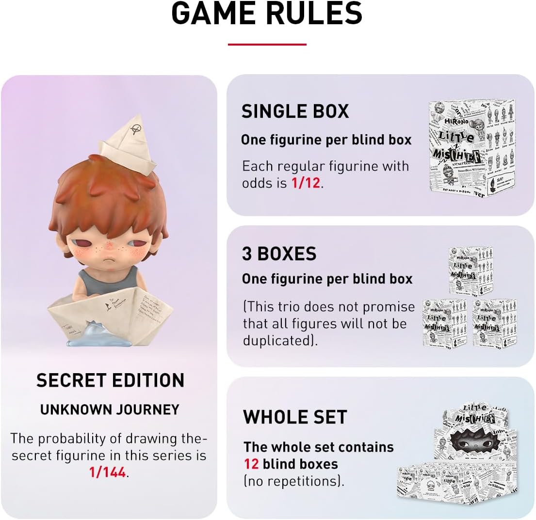 POP MART HIRONO Little Mischief Series, 12PCs Hirono Blind Box Figures, Random Design Action Figures Collectible Toys Home Decorations, Holiday Birthday Gifts for Girls and Boys, Whole Set
