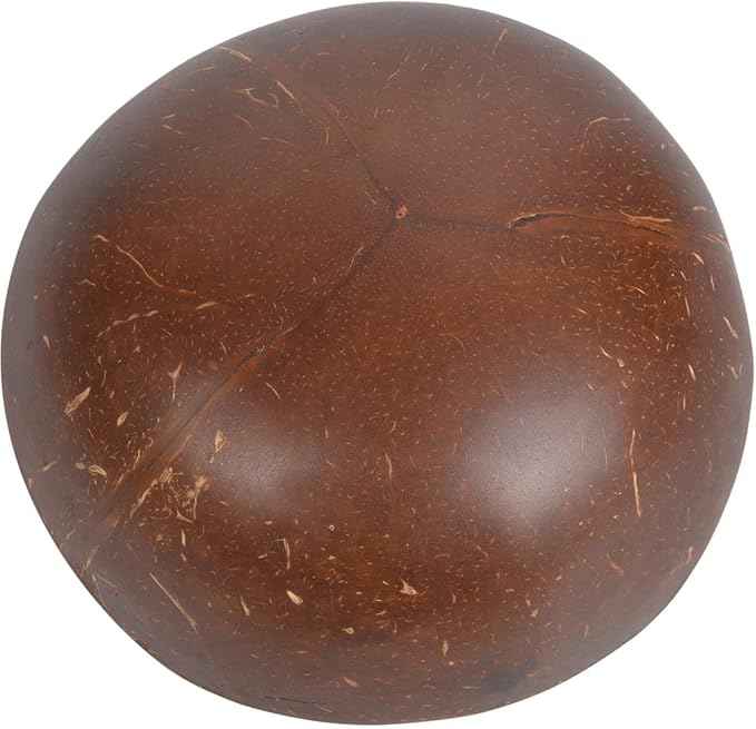 ChezMax Natural Coconut Round Bowl - Mother of Pearl Inlaid Shell Key Bowl & Candy Container - Handcrafted for Decoration