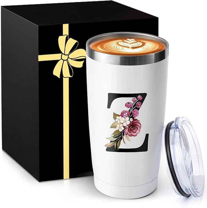 20 Oz Insulated Coffee Cup with Lid Car Tumbler Travel Mug Women House Warming Luxury Office Coworker Hostess Bachelorette Engaged Gifts Housewarming First Apartment Essential New Home Must Have
