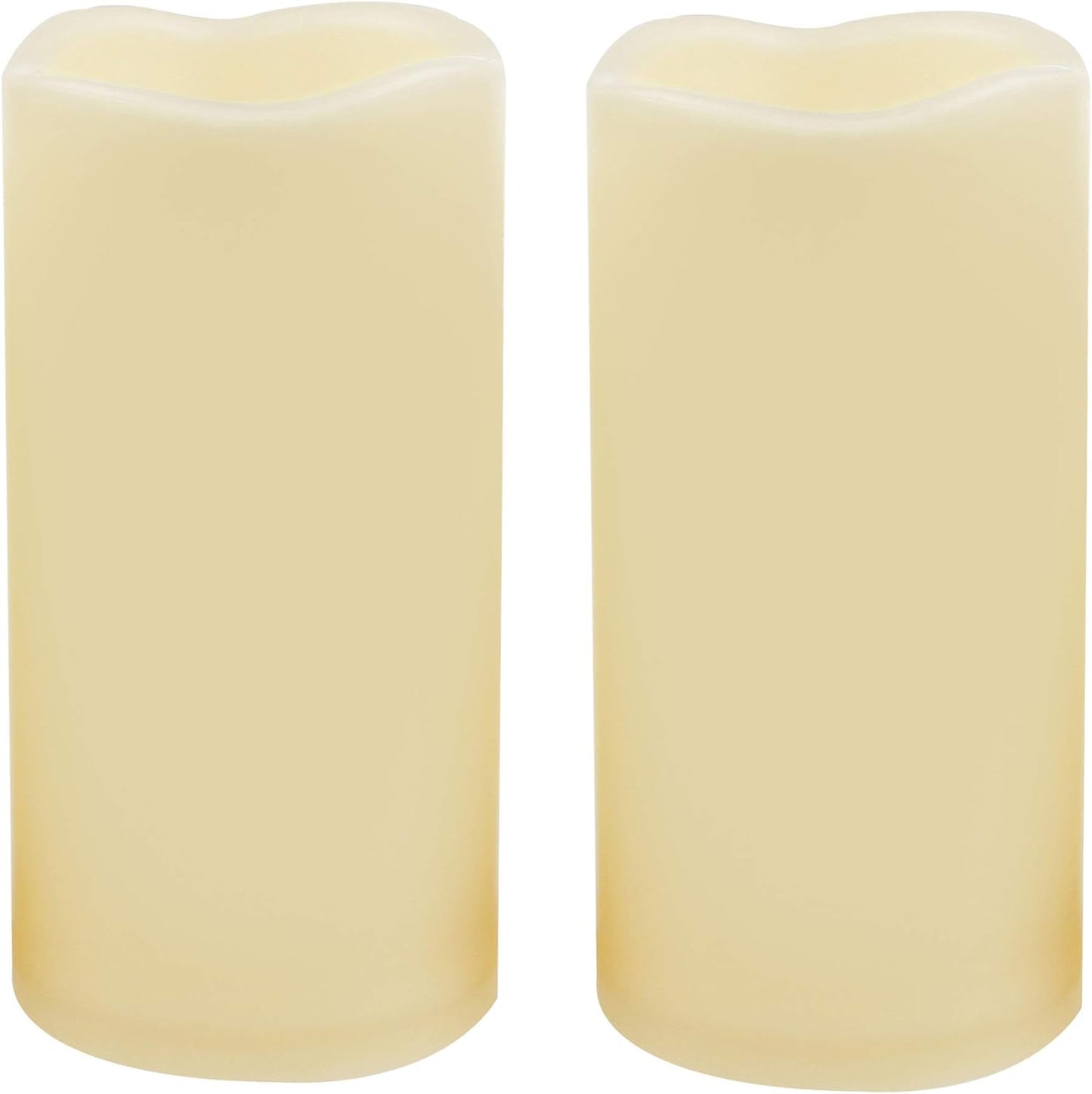 CANDLE CHOICE Waterproof Outdoor Battery Operated Flameless Candles with Timer Realistic Flickering Plastic Fake Electric LED Pillar Lights for Lantern Wedding Christmas Decorations 3x6 Inches 2 Pack