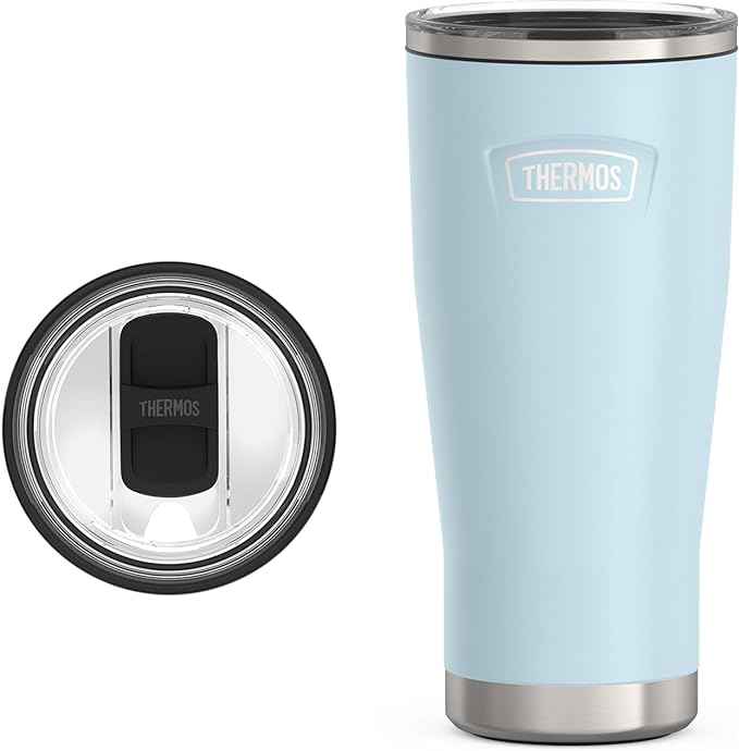THERMOS ICON SERIES, Stainless Steel Cold Tumbler with Slide Lock, 24 Ounce, Glacier
