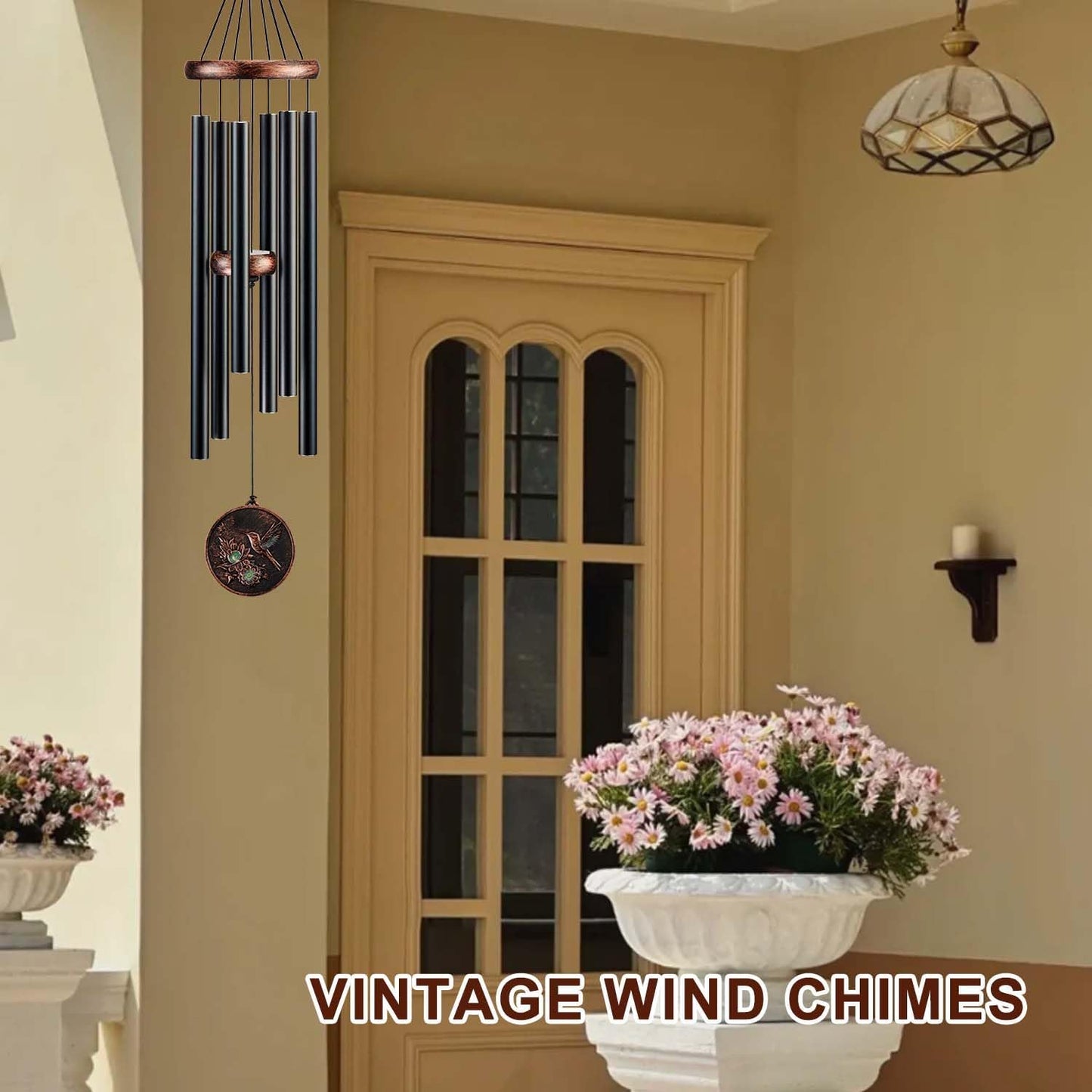 Wind Chimes for Outside, Hummingbird Deep Tone Vintage Wind Chime Outdoor Clearance, Sympathy/Memorial/Festivals/Birthday Gift for Mom Dad Grandma, Home Garden Patio Decor (34" Hummingbird)