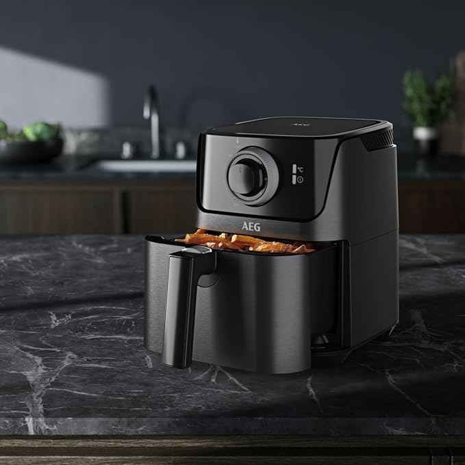 AEG AF5-1-4 GB air fryer, frying, grilling, baking, without, little oil, 2.5 l capacity, dishwasher safe, 80-200 °C, programmable, black
