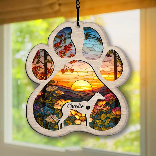 Personalized Greyhound Suncatcher Dog Memorial Gifts, Custom Greyhound Ornament Christmas Tree, Pet Remembrance Gift, Loss of Dog Sympathy Gift, Pets Memorial Ornament, Pet Loss Suncatcher