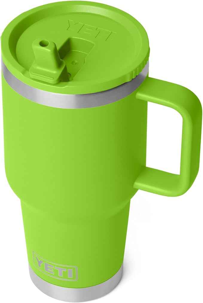 YETI Rambler 30 oz Travel Mug with Flip Straw Lid – Stainless Steel, Vacuum Insulated, Leakproof, Cup Holder Friendly