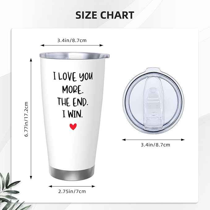 Gift For Couples Anniversary & Valentine's Day with Romantic Love Quote, White Insulated Coffee Cup，20 oz Tumbler
