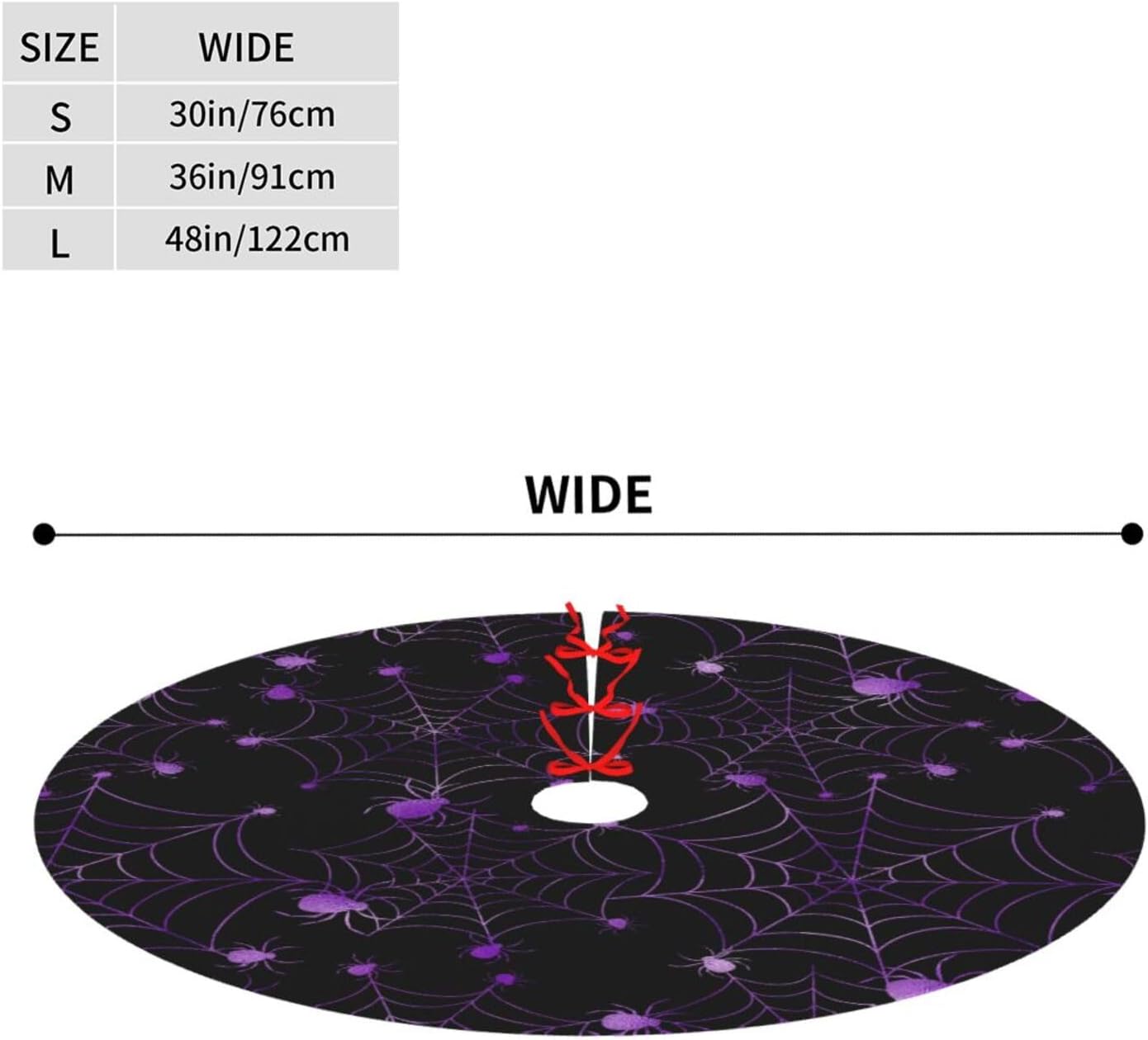 Christmas Tree Skirt,Purple Spider Web Xmas Tree Skirt Rustic Farmhouse Tree Skirt for Christmas Decor Xmas Holiday Home Party Decorations36