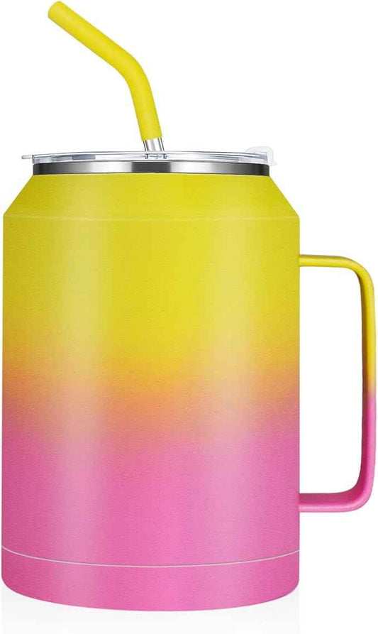 Zenbo 50 oz Mug Tumbler – Stainless Steel Vacuum Insulated Mug with Handle,Lid and Straw,Keeps Drinks Cold up to 36 Hours – Sweat-Proof Body, Dishwasher Safe