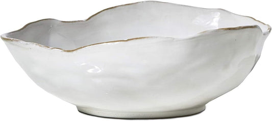 Serene Spaces Living Free-Form Glazed Ceramic Bowl – Mother's Day Centerpiece Gift, Decorative Bowl for Dining Table, Mantel & Shelf, 10.5" Diameter