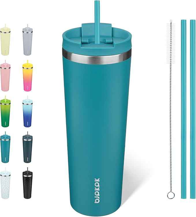 BJPKPK 30oz Tumbler With lid And Straw Stainless Steel Travel Coffee Mug Insulated Tumblers Cups,Laguna