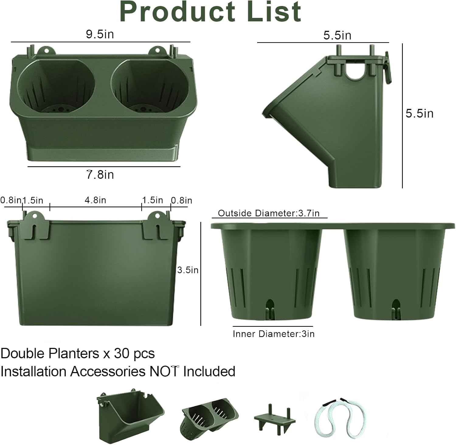 Vertical Wall Planter Stackable Wall Planter Indoor Outdoor with 60 Pockets, Garden Self Watering Wall-Mounted Planter Plant Flower Pot Holder for Herbs Vegetables Fruits