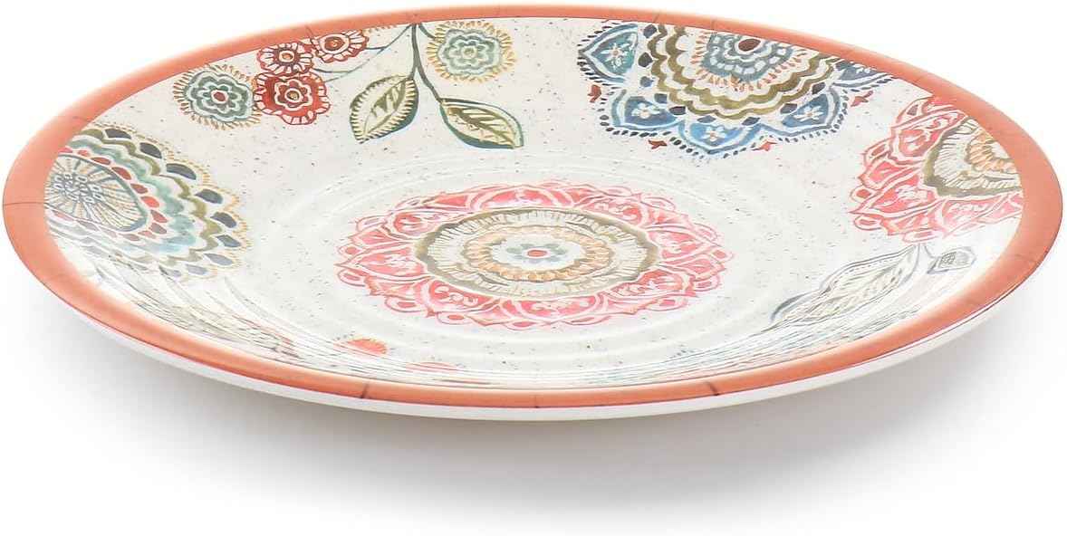 Elama Ester Melamine Dinnerware Set, Multicolored, 12 Piece Set (935115832M)