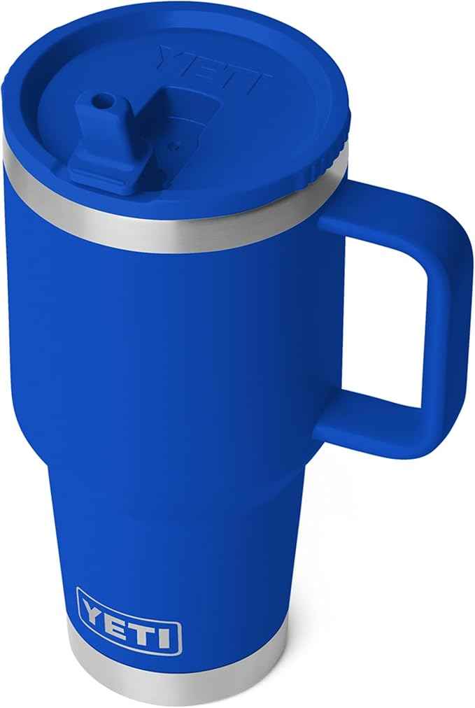 YETI Rambler 30 oz Travel Mug with Flip Straw Lid – Stainless Steel, Vacuum Insulated, Leakproof, Cup Holder Friendly