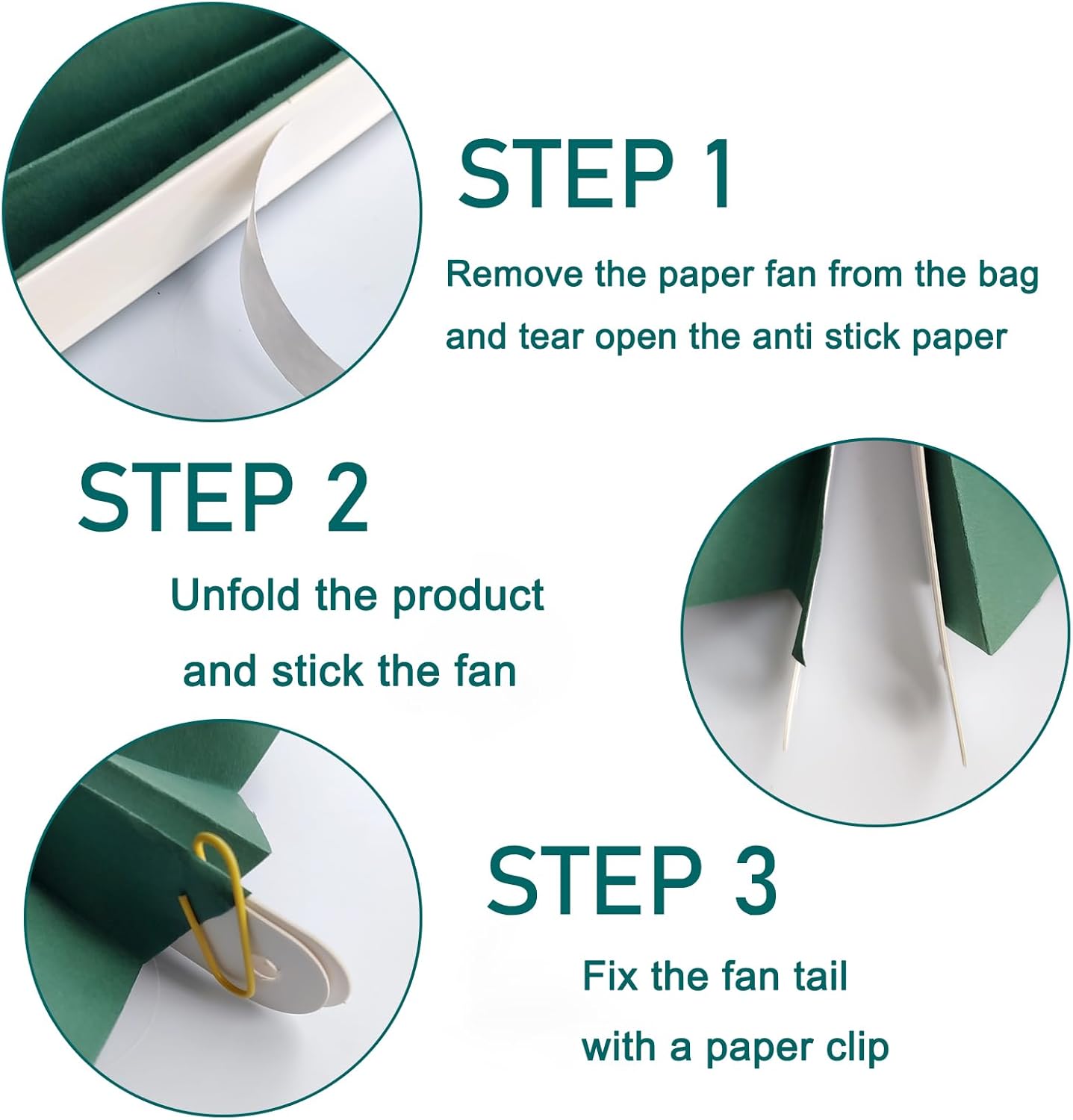 Green Birthday Decorations,DIY Green Paper Fans Hanging Decoration ,Party Supplies Party Fans 16in, Cactus Party Decorations,Wedding Graduation Events Accessories 30 Color DIY Set (Blackish Green)