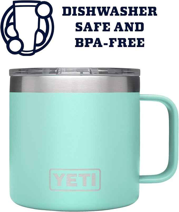 YETI Rambler 14 oz Mug, Vacuum Insulated, Stainless Steel with MagSlider Lid, Stainless | Vacuum Insulated, MagSlider Lid, Stainless