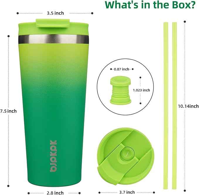 BJPKPK 22oz Tumbler With lid And Straw Stainless Steel Travel Coffee Mug Insulated Tumblers Cups,Bamboo Grove