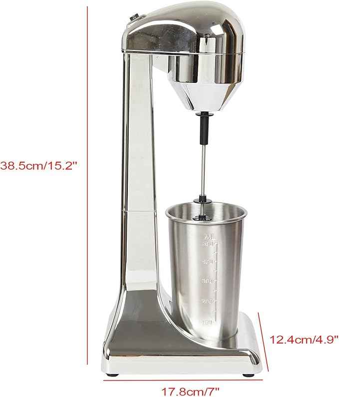 Electric Milkshake Maker, Ice Cream Mixer Machines, 110V Commercial Drink Smoothie Blender for Coffee Shops, Tea Stores to Making Fruit Tea, Coffee, Stirred Drinks (1 Head 500ml)