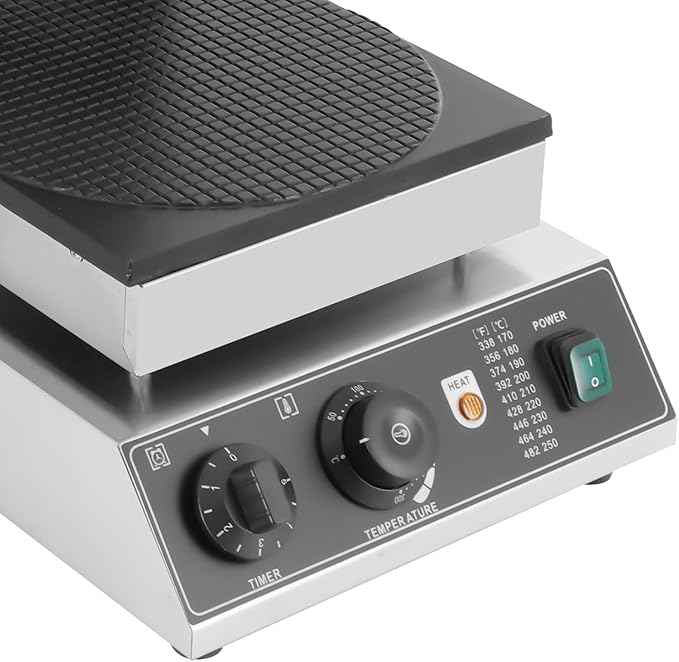Electric Ice Cream Cone Maker, 1750W Waffle Cone Machine with Temperature and Time Control, Stainless Steel Non-Stick Egg Roll Maker for bakeries Snack Shops Restaurants Schools Food Factories Etc