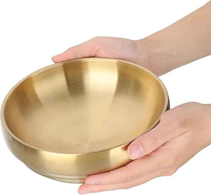 7.4" Gold Decorative Bowl - 2 Packs Key Bowls for Entryway Table Catchall Vintage Round Key Holder Bowl for Candy Fruit, Home Decor