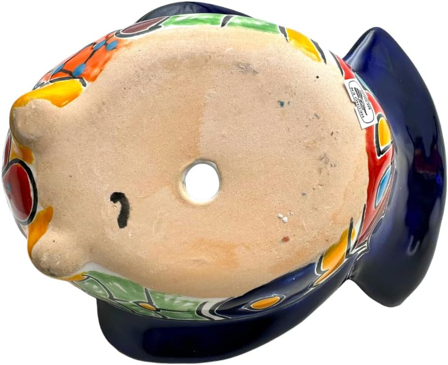 Talavera Dove Planter Bird Animal Flower Pot Cute Mexican Pottery Folk Art Multicolor Indoor Outdoor Handmade Hand Painted Home Decor 10.5" (Multi 4)