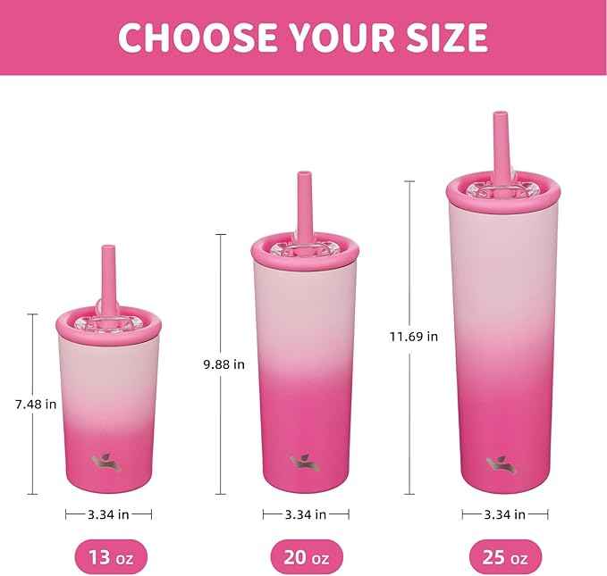 Konokyo 25oz Insulated Tumbler with Lid and Straw, Reusable Iced Coffee Cup with Lid, Travel Coffee Mug, BPA-Free, Leak-Proof and Durable, Cherry Blossoms