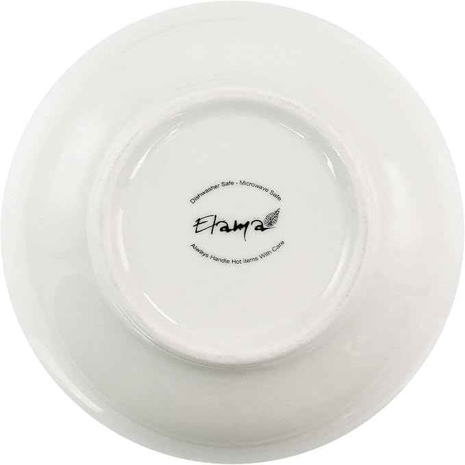 Elama Camellia 16 Piece Porcelain Double Bowl Dinnerware Set