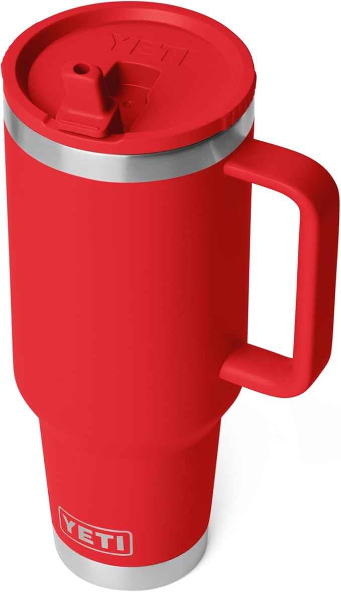YETI Rambler 40 oz Travel Mug with Flip Straw Lid – Stainless Steel, Vacuum Insulated, Leakproof, Cup Holder Friendly