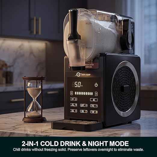 Slushie Machine with Soft Serve Ice Cream Mode, Slushy Maker for Home Frozen Drink Maker with 7 Presets, Auto Rinse, Low-Sugar & Alcohol Alerts – For Slush, Milkshakes, Margaritas & Frappés