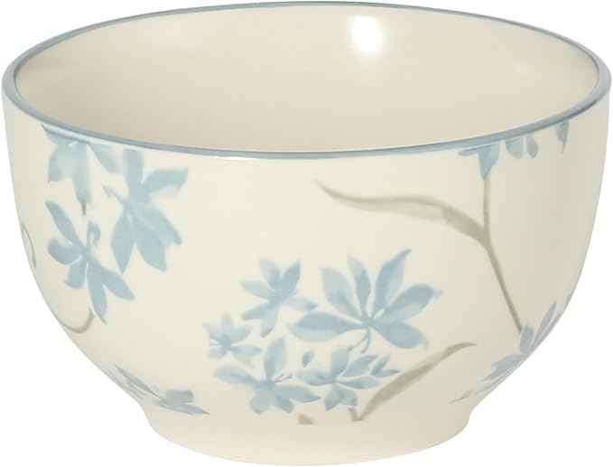 Gibson Home Admiral Hall 12-Piece Matte Stoneware Dinnerware Set – Dinner Plates, Salad Plates & Bowls with Blue Floral Pattern, Durable Everyday Dish Set, Microwave & Dishwasher Safe