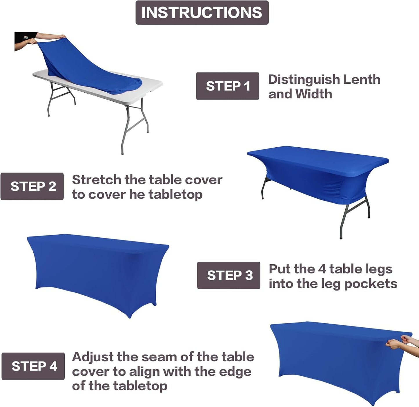 IVAPUPU 8FT Table Cloth for Rectangular Fitted Events Stretch Fuchsia Table Covers Washable Cover Spandex Tablecloth Protector for Party, Wedding, Cocktail, Banquet, Festival