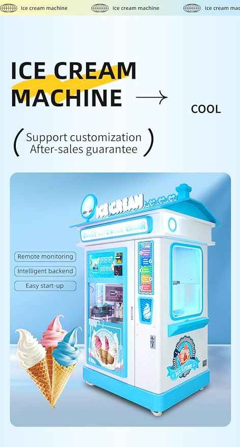 Commercial Ice Cream Vending Machine, Automatic Ice Cream Machine for Self Service Sales, Ice Cream Dispenser for Indoor and Outdoor Use