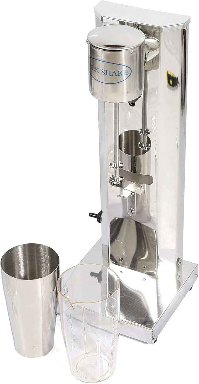 Electric Milkshake Maker, Ice Cream Mixer Machines, 110V Commercial Drink Smoothie Blender for Coffee Shops, Tea Stores to Making Fruit Tea, Coffee, Stirred Drinks (1 Head with Cup 650ml)