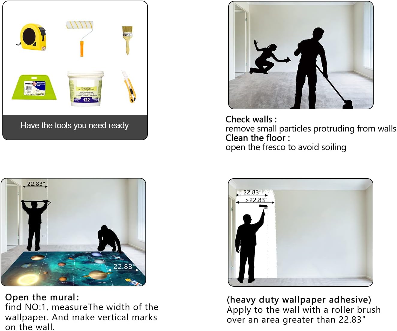 Kids Universe Planet Galaxy Wallpaper Solar System Starry bight Sky Ceiling Nursery Wall Mural - 137"x96"（Not Peel and Stick）