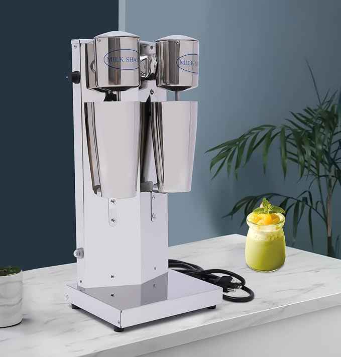 Electric Milkshake Maker, Ice Cream Mixer Machines, 110V Commercial Drink Smoothie Blender for Coffee Shops, Tea Stores to Making Fruit Tea, Coffee, Stirred Drinks (2 Head 800ml)