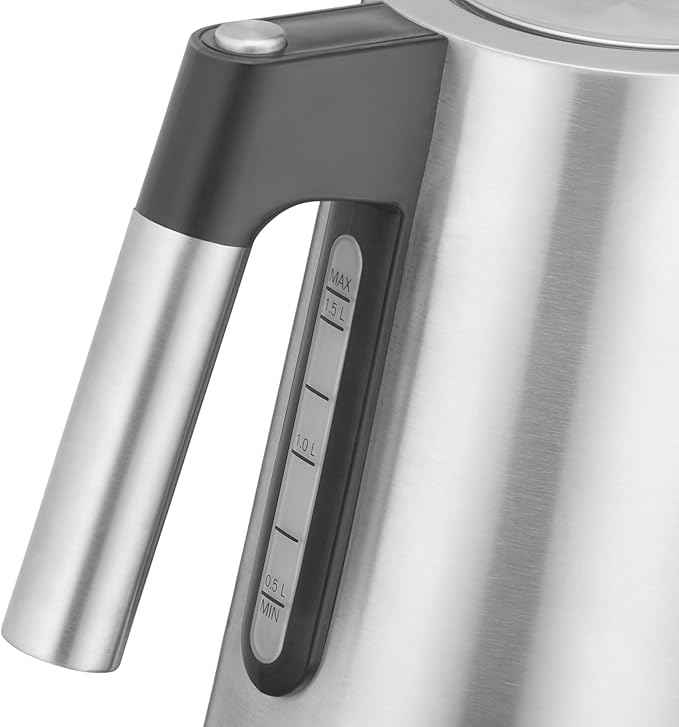 WMF Kineo Wasserkocher mit Temperatureinstellung 1,6l, Kalkfilter, 3000 W, Live-Temperaturanzeige, elektrischer Wasserkocher edelstahl matt