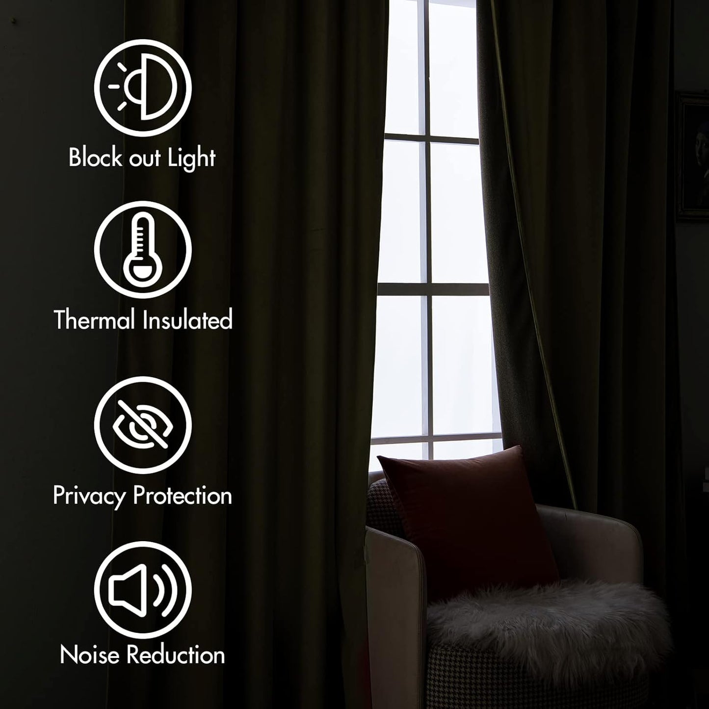 MIULEE Fall Burnt Orange Velvet Curtains 84 Inches Long 2 Panels - Back Tab and Pleated Luxury Window Curtains for Bedroom Living Room Blackout Thermal Insulated Soft Drapes Terracotta Rust Decor