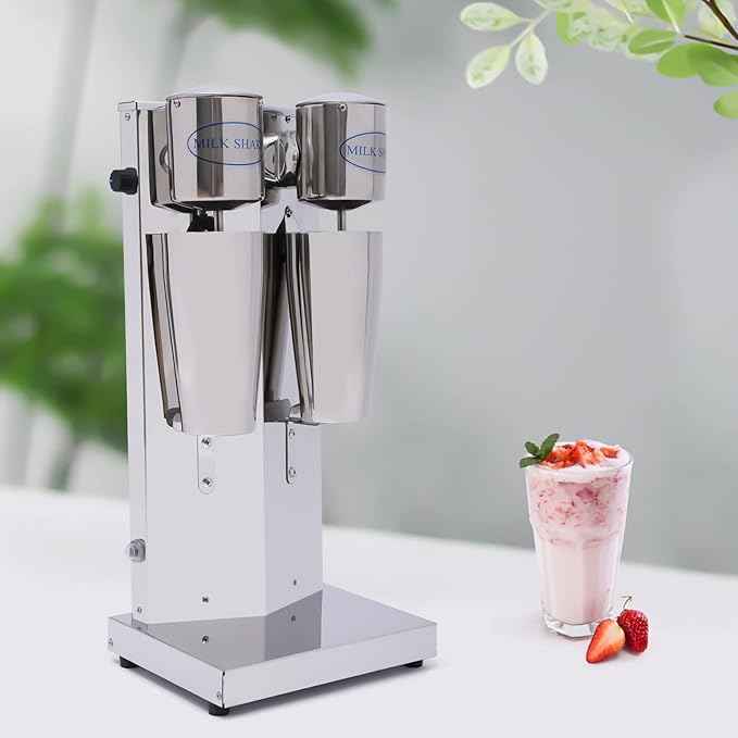 Electric Milkshake Maker, Ice Cream Mixer Machines, 110V Commercial Drink Smoothie Blender for Coffee Shops, Tea Stores to Making Fruit Tea, Coffee, Stirred Drinks (2 Head 800ml)