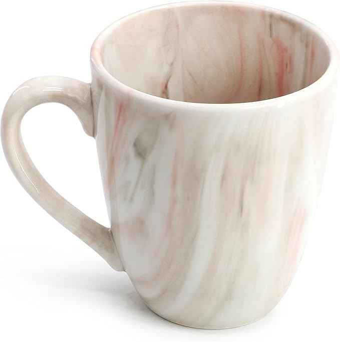 Elama Fine Marble 16 Piece Porcelain Dinnerware Set, Tableware Set, Everyday Dining, Service for 4 (Red/Gray)