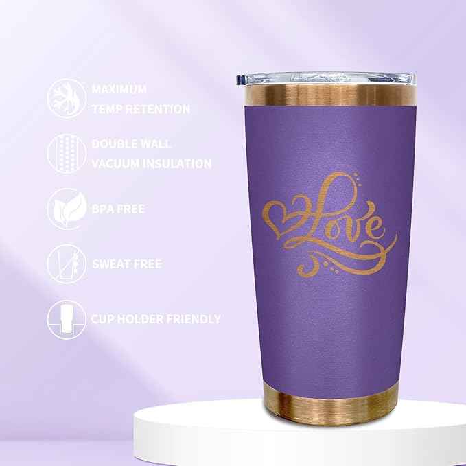 20 oz Tumblers Stainless Steel Tumbler with Lid and Straw Insulated Copper Coffee Mug for Laser Graving 22oz Powder Coated Cup(Purple,12 pack)