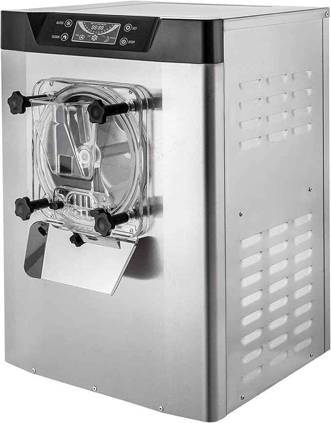 VEVOR Commercial Ice Cream Machine 1400W 20/5.3 Gph Hard Serve Ice Cream Maker with LED Display Screen Auto Shut-Off Timer One Flavors Perfect for Restaurants Snack bar Supermarkets
