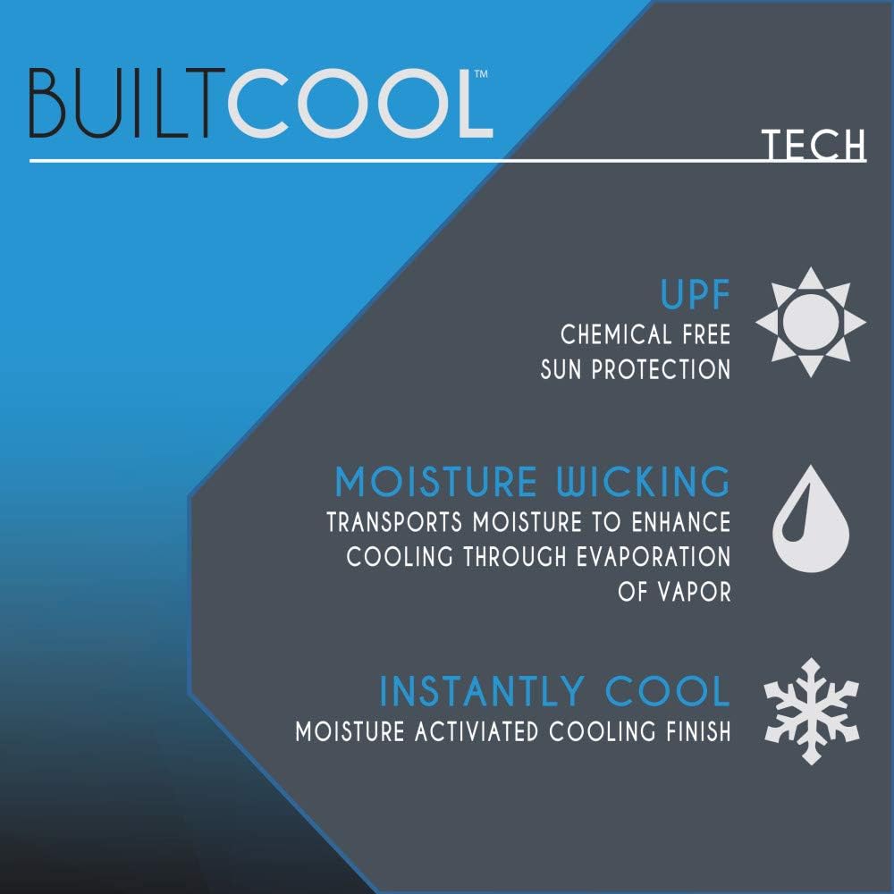 BUILTCOOL Adult Cooling Towel - Men & Women Chilly, Lightweight, Soft, Neck and Face Cooling Towel for Sport, Camping, Hunting, One Size, Blaze, 3 Pack
