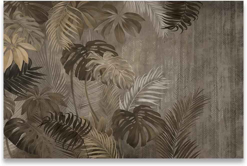 Cliouar-Turtle Backed Bamboo Plantain Leaf Plant Wall Mural Wallpaper for Bedroom Living Room 103" x 69" (Not Peel and Stick)