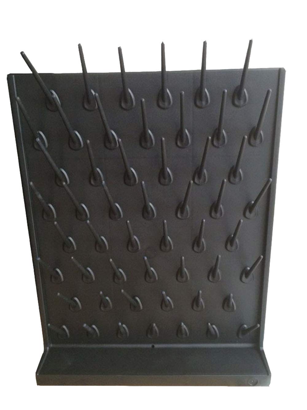 Lab Supply Drying Rack Pegboard Bench-top Wall-Mount Laboratory Glassware 52 Detachable Pegs Lab Drying Draining Rack Cleaning Equipment (Black)