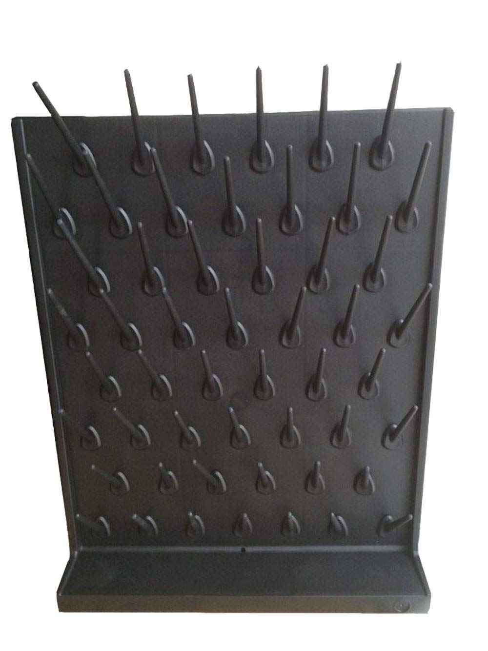 Lab Supply Drying Rack Pegboard Bench-top Wall-Mount Laboratory Glassware 52 Detachable Pegs Lab Drying Draining Rack Cleaning Equipment (Black)