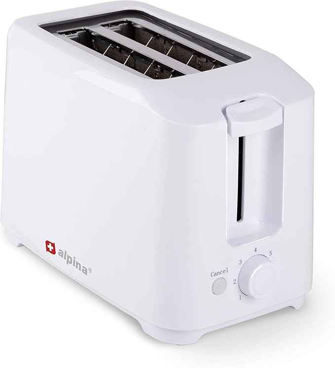 Alpina Toaster - 7 uprights - 2 discs - crumb compartment - 700 watt - white