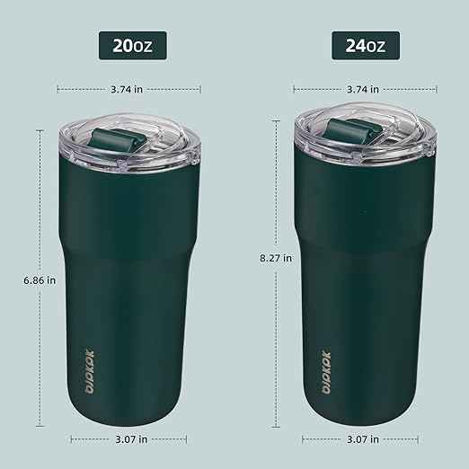 BJPKPK Insulated Tumbler,20oz Stainless Steel Tumbler with lid,Double Wall Travel Coffee Mug Thermal Cup,Keep Drinks Cold and Hot,Dark Green